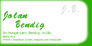 jolan bendig business card