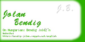 jolan bendig business card